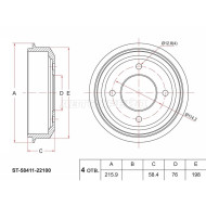 Барабан тормозной  HYUNDAI ACCENT/VERNA 00- (Тагаз 4x114) SAT