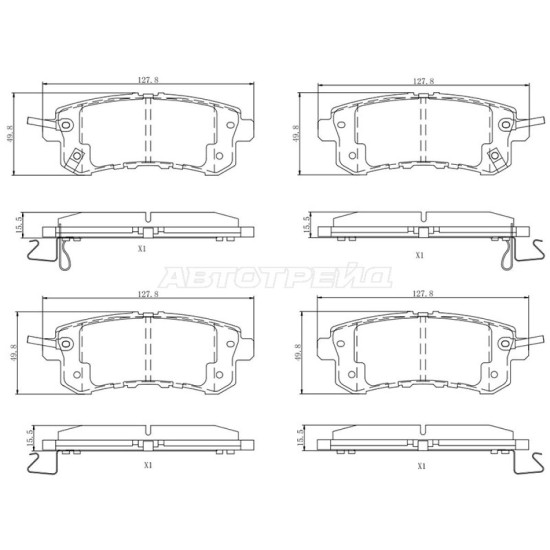Колодки тормозные зад NISSAN PATROL Y62/ INFINITI QX56 07-13/ QX80 13- SAT