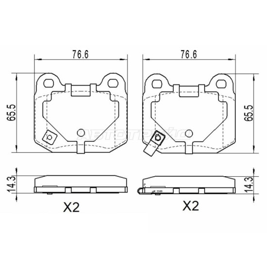 Колодки тормозные зад SUBARU IMPREZA 00-04/FORESTER 03-07/LEGACY 00-03 SAT