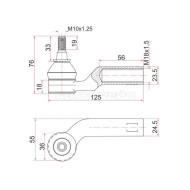 Наконечник рулевой MAZDA 3 03-08/MAZDA 5 05-10 лев SAT