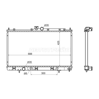 Радиатор MITSUBISHI OUTLANDER/AIRTREK 4G63T/4G93/4G94 01-06 SAT