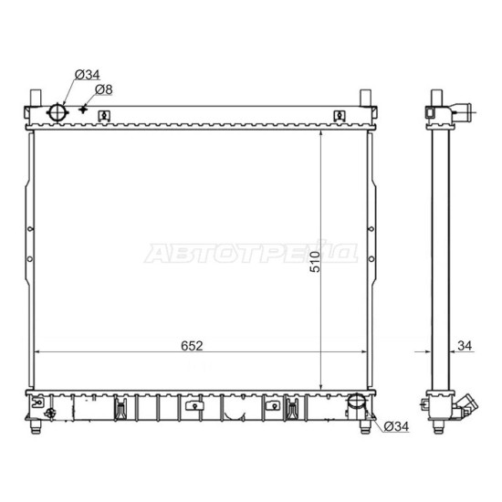 Радиатор SsangYong Rexton 01-07 SAT