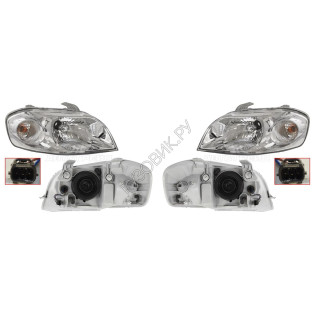 Фары Шевроле Авео Chevrolet Aveo T250 (2006-2012) комплект 2 штуки левая и правая SAT высокое качество