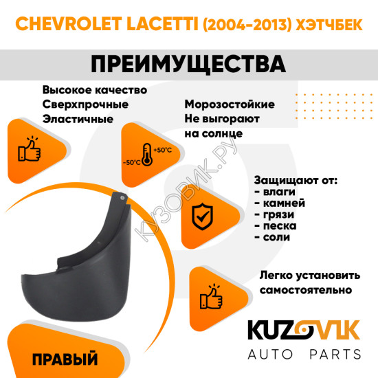 Брызговик задний правый Chevrolet Lacetti (2004-2013) хэтчбек KUZOVIK