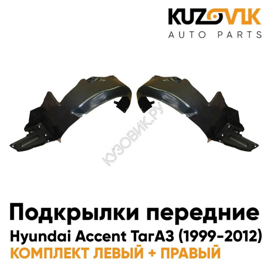 Подкрылки передние комплект Hyundai Accent (1999-2012) KUZOVIK